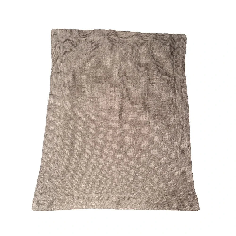 Pottery Barn Belgian Linen Standard Pillow Sham Taupe Textured Cover 26x20